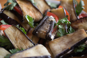 Tasty cooked eggplant