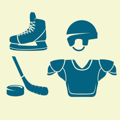 flat icons ice hockey