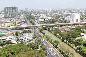 Naklejka premium view of high building in Bangkok, Thailand