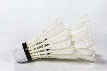 Fototapeta na wymiar Badminton shuttlecock on white