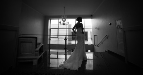 Silhouette of bride