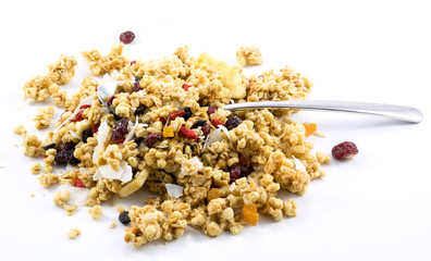 Muesli with spoon