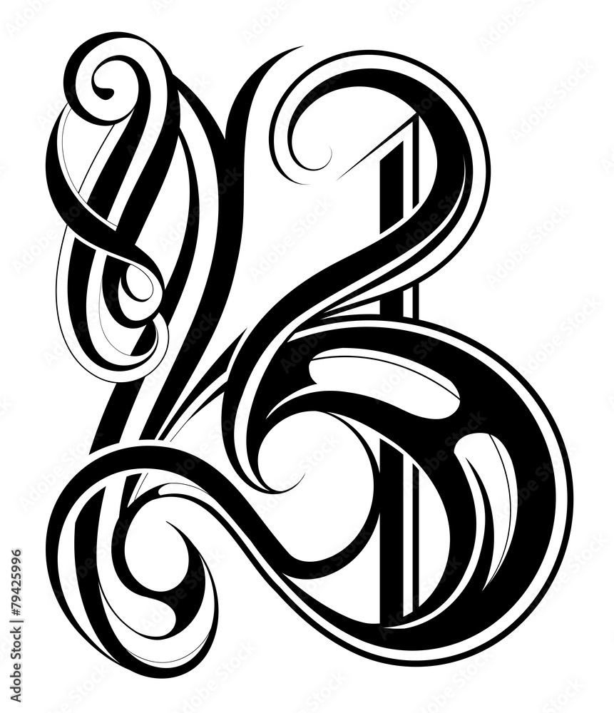 Wall mural Calligraphic letter B