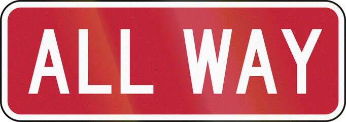 United States traffic sign - All way