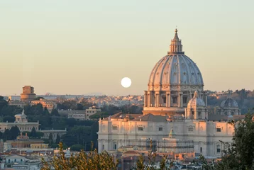 Fotobehang De basiliek van St. Peter uitzicht vanaf de Gianicolo - Rome © francovolpato