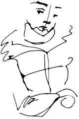 sketch of a boy in a jacket