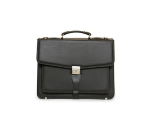 Business leather briefcase isolated