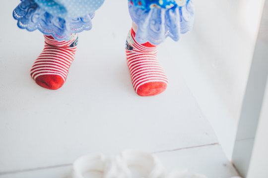 Red Striped Baby Socks