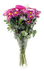 colorful spring flowers bouquet with chrysanthemums