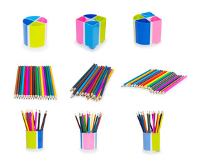 Obraz premium color pencils, collage