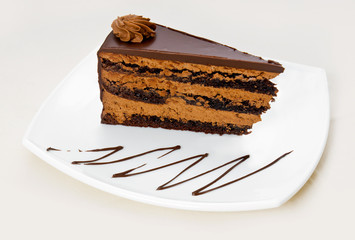 homemade chocolate cake piece