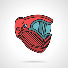 Red paintball mask flat vector icon