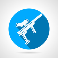 Fototapeta premium Blue flat vector icon for paintball marker