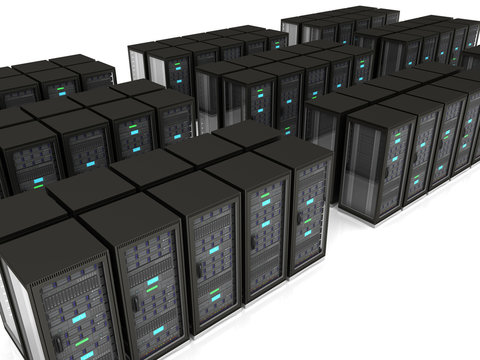abstract 3d illustration of server room