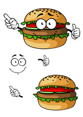 Cartoon hamburger character