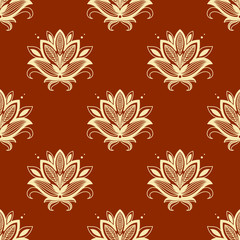 Yellow and ornage paisley seamless pattern