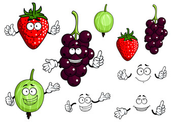 Currants, strawberries and gooseberries fruits