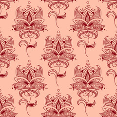Red paisley seamless pattern