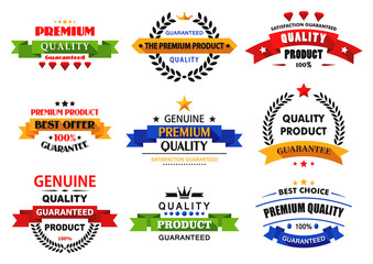 Naklejka premium Flat banners, emblems and labels