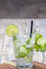 Mojito Cocktail on wooden table