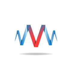 V - red letter, logo idea, overlapping technique