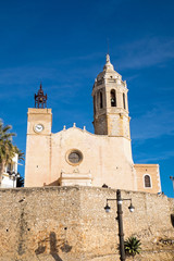 The church of Sant Bartomeu i Santa Tecla in Sitges, Spain