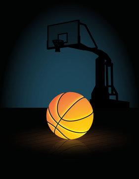 glowing basketball