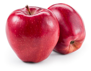 Fresh red two apples isolated on white. With clipping path © Tim UR