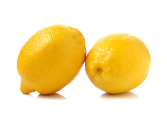 Fresh lemon on white background