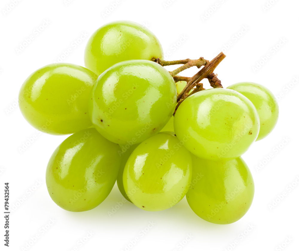 Poster Green grape isolated on white background - Posters