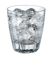 Water with ice. With clipping path