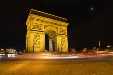 Fototapeta premium Arch of Triumph of the Star in Paris (France) at night