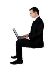 Business man with laptop