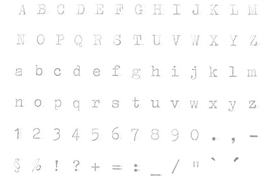 Typewriter alphabet