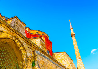 part of Hagia Sophia church, landmark of Istanbul in Turkey