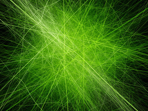 Vibrant neon green lines artwork