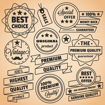 Premium quality vintage labels and vintage badges set