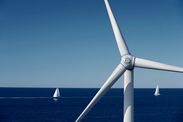 Wind generator turbine in the sea
