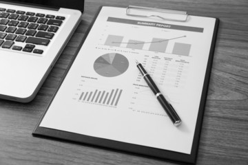 Showing business and financial report. Accounting