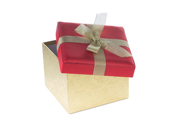 Open black gift box isolated on white