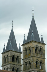 Fototapeta na wymiar Romanesque church towers in Melun, France.