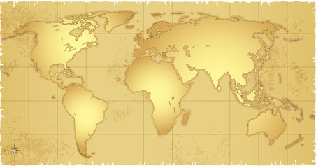 Fototapeta na wymiar World old map
