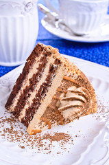 Brown cake with cream