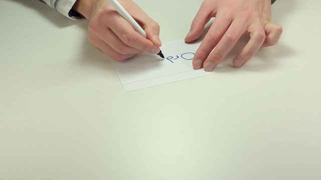 Man hands write the note Order