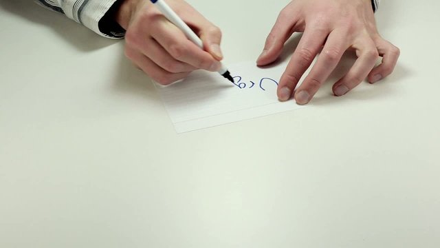 Man hands write the note Urgent