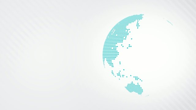 Animated globe with a dotted world map on a light