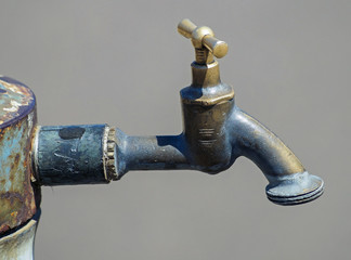 Old copper water tap