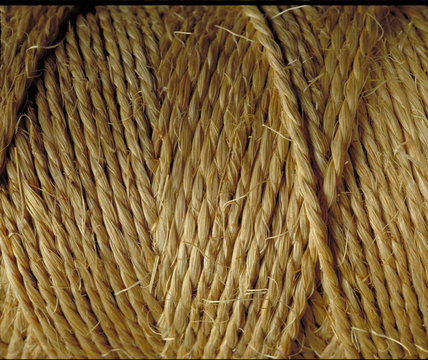 Detalle de una soga,cuerda,mecate,mecatillo.