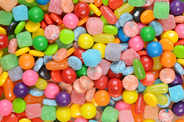 closeup of mixed candies