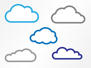 Wolkensymbole mit Rahmen